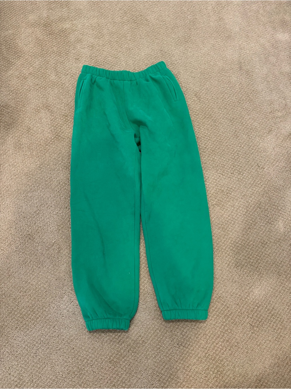 Women's Green Elastic-Waist Sweatpants